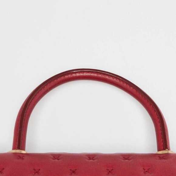 Chanel Red Quilted Cross Stitch Leather Small Coco Handle Bag - Picture 5 of 11